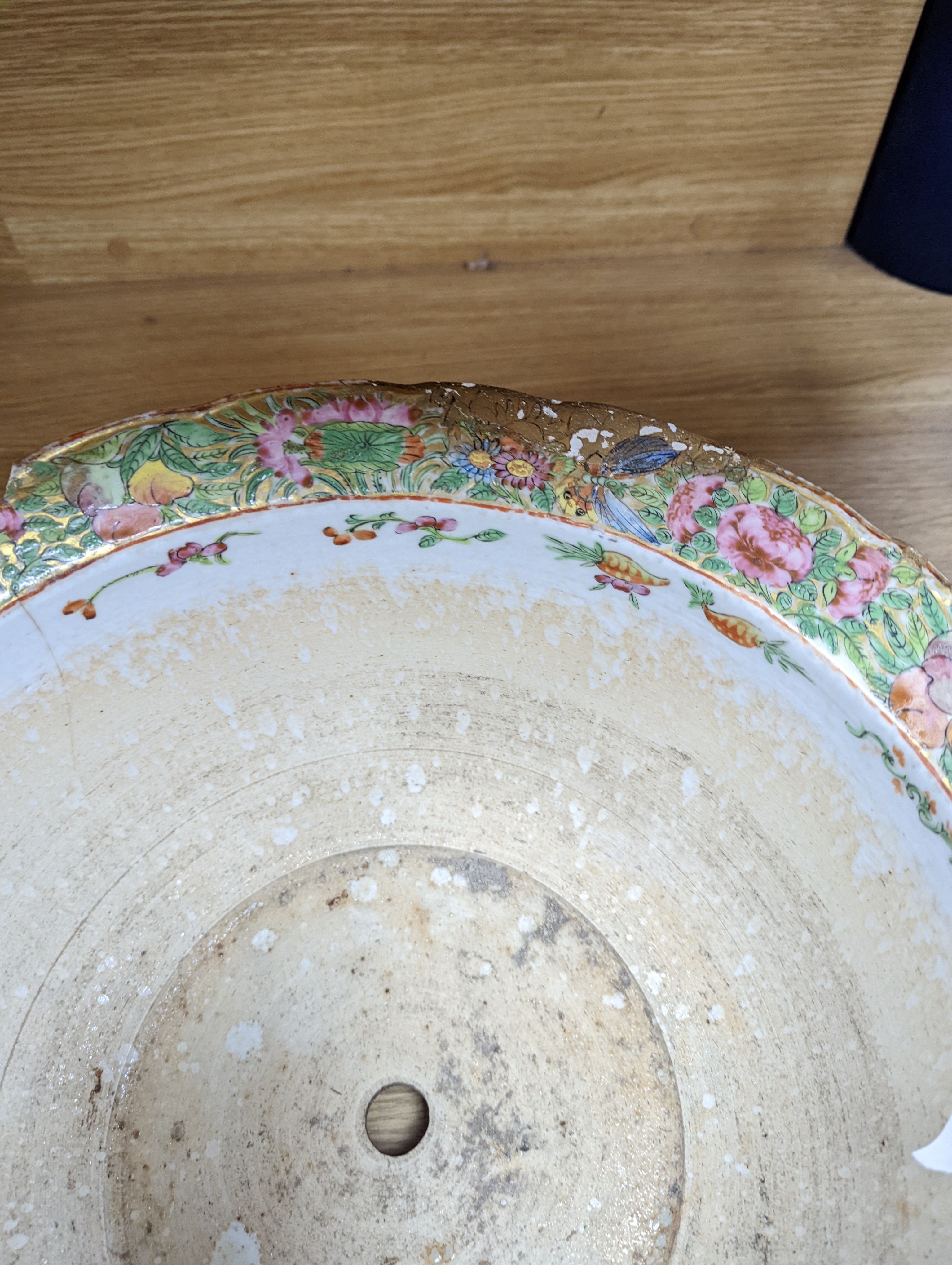 A Large Chinese famille rose flower pot, mid 19th century, 38cm